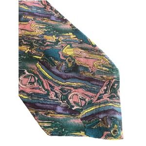 J.‎ GARCIA Tie Grateful Dead Purple YELLOW "Parrot & Frogs" Collection Five EUC